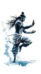 Obraz premium Shiva performing Bhujapidasana arm pressure pose, balancing his body with divine strength, symbolizing mastery over physical limitations, Shiva, yoga, strength