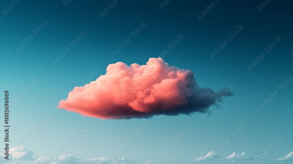 Wall mural a pink cloud floating in the sky