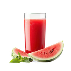 Refreshing watermelon juice with fresh mint garnish