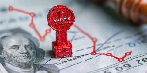 Success Metrics: A chart showing business growth with a "success" stamp .