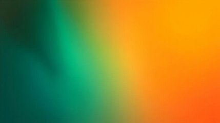 Blurred gradient emerald green to orange abstract background
