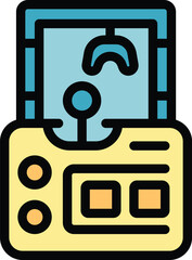 Dental panoramic radiograph machine taking a panoramic x ray of teeth