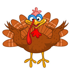 turkey; thanksgiving; cartoon; funny; poultry; vector; bird; happy; character; isolated; cute; day; farm; illustration; mascot; wing; holiday; waving; fowl; contour; icon; pilgrim; party; comic; celeb