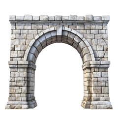 Roman Aqueduct stone wall isolated on transparent or white background
