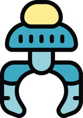 Robot claw holding a light bulb, representing innovation and creativity in technology