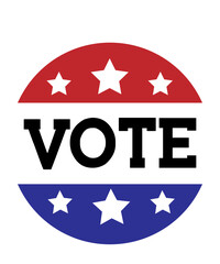 Vote typography design on plain white transparent isolated background for card, shirt, hoodie, sweatshirt, apparel, card, tag, mug, icon, poster or badge