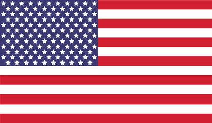 American USA Flag clip art design on plain white transparent isolated background for card, shirt, hoodie, sweatshirt, apparel, card, tag, mug, icon, poster or badge