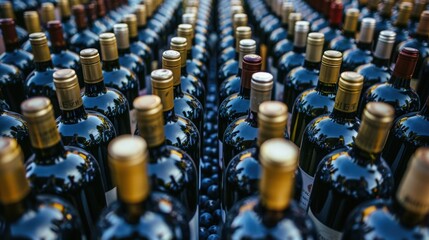 Grape wine bottles background