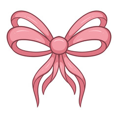 Adorable Coquette Pink Ribbon Bow Cartoon