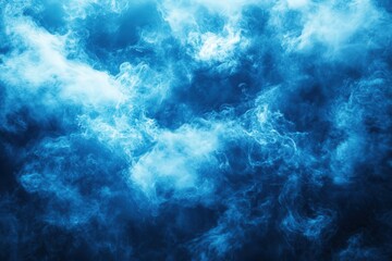 Fototapeta premium Deep Blue Abstract: A captivating abstract background of swirling blue and white hues, reminiscent of smoke or underwater currents. The abstract composition evokes a sense of mystery and depth.