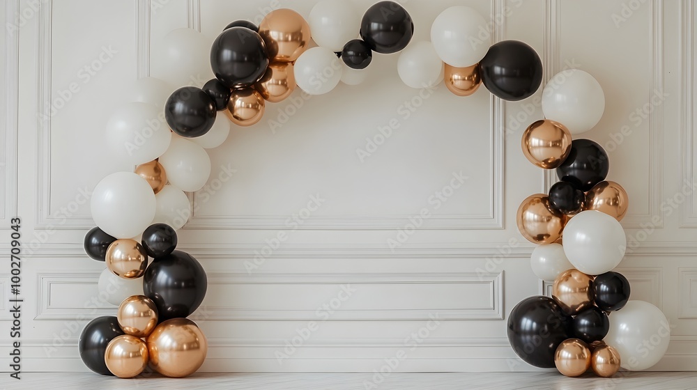 Poster elegant and minimalist balloon arch backdrop with a simple yet impactful design perfect for other ev