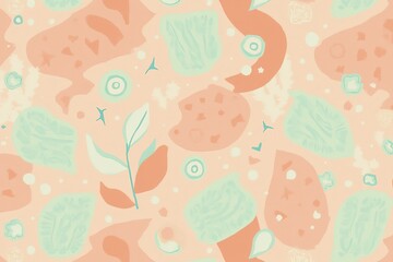 Abstract leafy pattern with organic shapes and soft pastel colors for art and design.