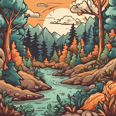 background illustration of wilderness nuance scenery