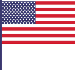 Fototapeta premium American USA Flag clip art design on plain white transparent isolated background for card, shirt, hoodie, sweatshirt, apparel, card, tag, mug, icon, poster or badge
