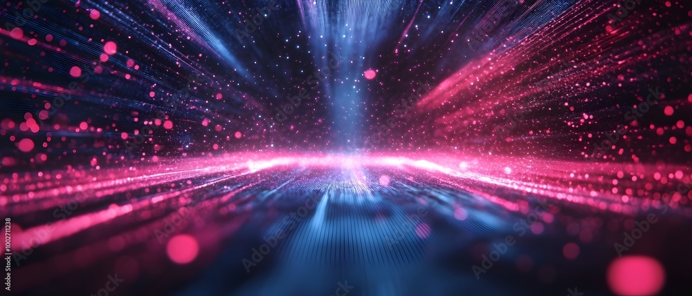Poster futuristic and holographic visualization showcasing the creation of 3d photonic environments and vir