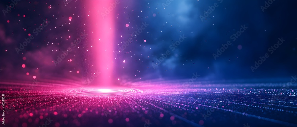Poster holographic laser photon visualization showcasing the creation of 3d images and virtual environments