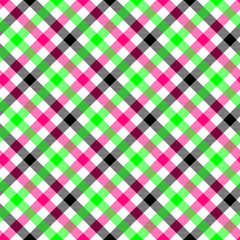 Vector neon multicolored Scottish checkered pattern of tartan. A grid-like pattern, geometric aesthetic of the design for different occasions such as fashion accessories like scarves or bags, home dec