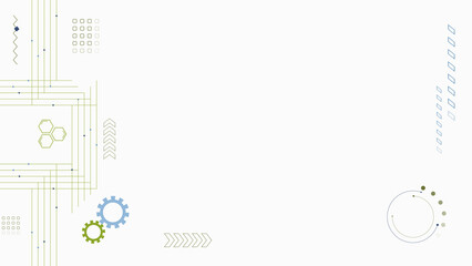 テクノロジー、IT、電子回路、医療などをイメージした抽象的なイラスト　白背景