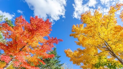 Vibrant Sugar Maple Trees in Autumn Colors