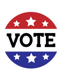 Vote typography design on plain white transparent isolated background for card, shirt, hoodie, sweatshirt, apparel, card, tag, mug, icon, poster or badge