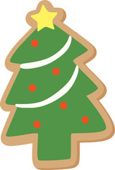 クリスマスツリーのクッキーのベクターイラスト