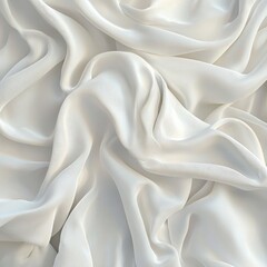 Obraz premium Soft white silk fabric with elegant folds, ideal for backgrounds and textures.
