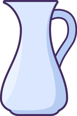 Vector glass jug in an outline style. Beverage container for picnics, banquettes, public institutions, and catering establishments. The icon is suitable for web design, online shop, print, and social 
