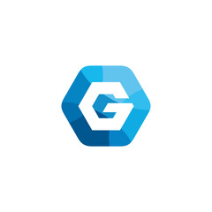 Letter G Hexagon logo design vector template