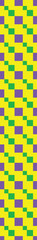 A vibrant geometric pattern featuring alternating rows of yellow, green, and purple rectangles, creating a visually striking design.