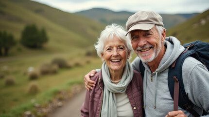 Fototapeta premium Senior Travelers Exploring Europe: Scenic Photography of Elderly Couples Enjoying City Adventures, Landmarks, and Cultural Tours on a European Vacation