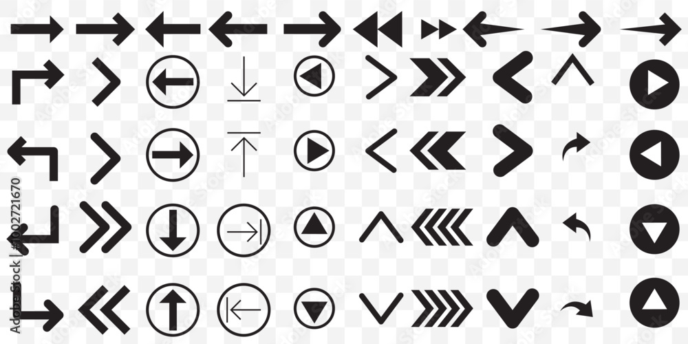Poster arrow icon vector set. arrows icons vector set. contains symbol of various arrow head point shape, p