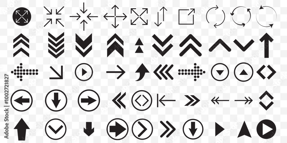 Poster arrow icon vector set. arrows icons vector set. contains symbol of various arrow head point shape, p