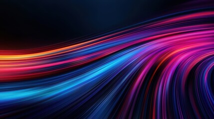 Fototapeta premium Vibrant abstract light trails in dynamic wave patterns