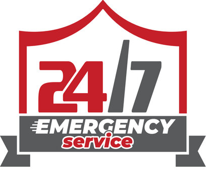 24 Hours emergency service label design