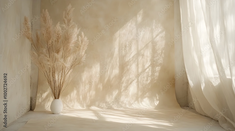 Aufkleber textured neutral toned fabric backdrop with soft natural lighting creating a minimal serene and calm