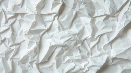 Crumpled Paper Texture with Shadows, intricate folds and creases creating depth, soft shadows enhancing the tactile quality, ideal for backgrounds and artistic designs