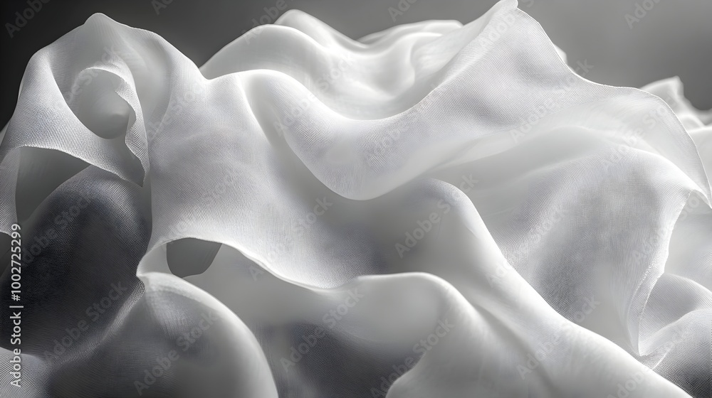 Poster soft flowing fabric folds creating dynamic lines and shadows perfect for adding depth and elegance t