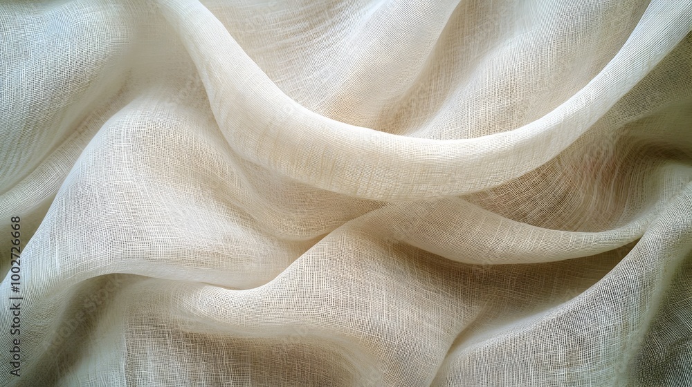 Poster beautifully draped neutral fabric with elegant folds and smooth texture creating a soft versatile ph