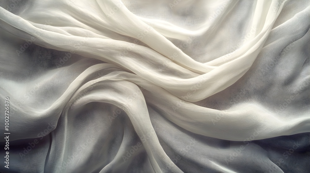 Poster elegant and soothing fabric texture with soft sophisticated folds creating a calm and refined photog
