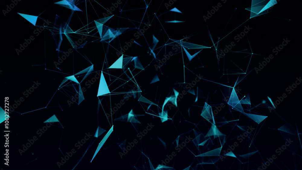 Poster abstract background with connecting dots and lines. network connection structure. plexus effect. 3d 