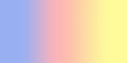 Soft color gradient blue, pink, and yellow background. Abstract blured background with gradient color