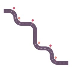 Road Map Location. Trendy Halftone Collage with holding pin location. Contemporary art with position element. Delivery route. Travel way and find trip. GPS point navigation. Transport logistic. Vector