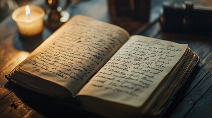 Obraz premium Embrace the beauty of words on Poetry Day with a serene background featuring an open book of poetry, soft light, and elegant script, capturing the essence of literary art and inspiration 