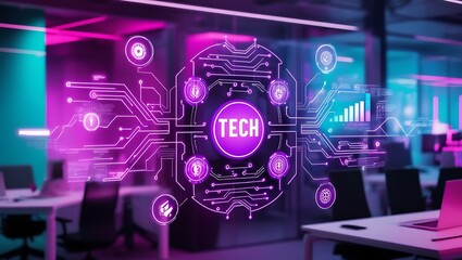 Obraz premium creative modern technology concept background