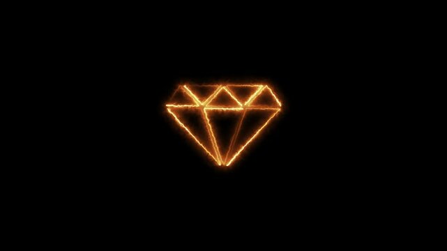 Diamond neon icon animation. casino icons for ui and ux, website or mobile application concept.