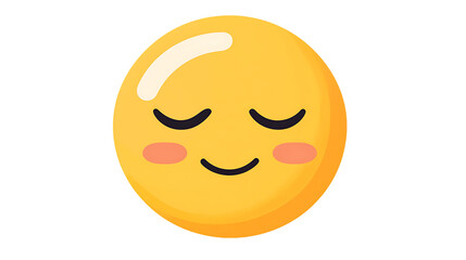 Fototapeta premium 3D Smiling yellow cartoon face vector icon illustration