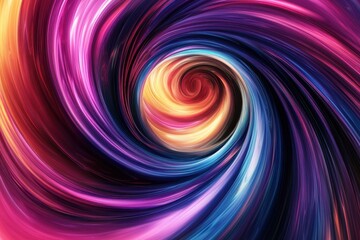 Fototapeta premium Abstract Swirling Pattern with Vibrant Hues and Dark Center