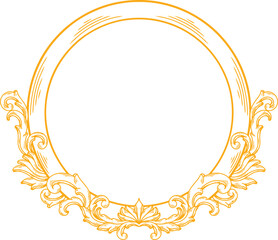 Ornament Vintage Floral Border Wedding