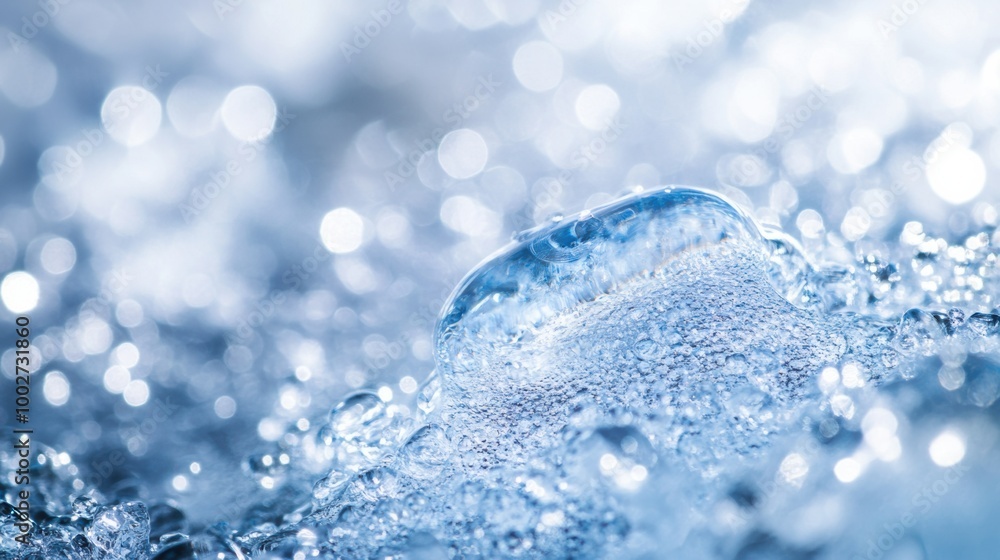 Poster close-up of water droplets with soft bokeh effect