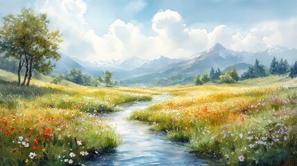 Serene Mountain Meadow